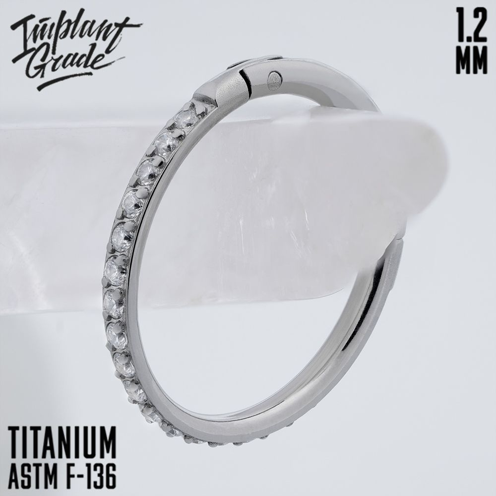 Пирсинг Implant Grade - кольцо-кликер Twilight титан 1.2 мм (16 G) - 10 мм / кольцо в ухо, нос  #1