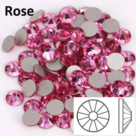 Стразы клеевые CRYSTAL-ROSE хрустальное стекло, цвет Rose (Розовый), размер ss 20 (4.6-4.8 mm), упаковка #1