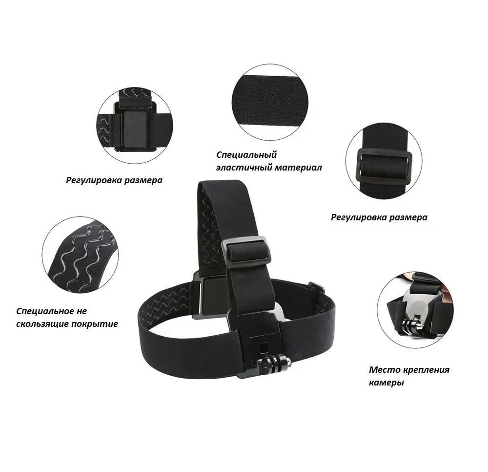 Крепление на голову Head Strap Mount для экшн камер GoPro, Xiaomi, SJCAM, EKEN  #1