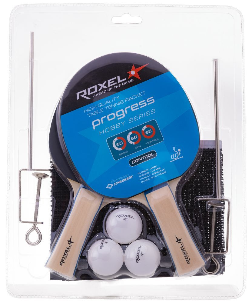 Roxel Набор для настольного тенниса, состав комплекта: 2 ракетки, 3 мяча, сетка с креплением  #1