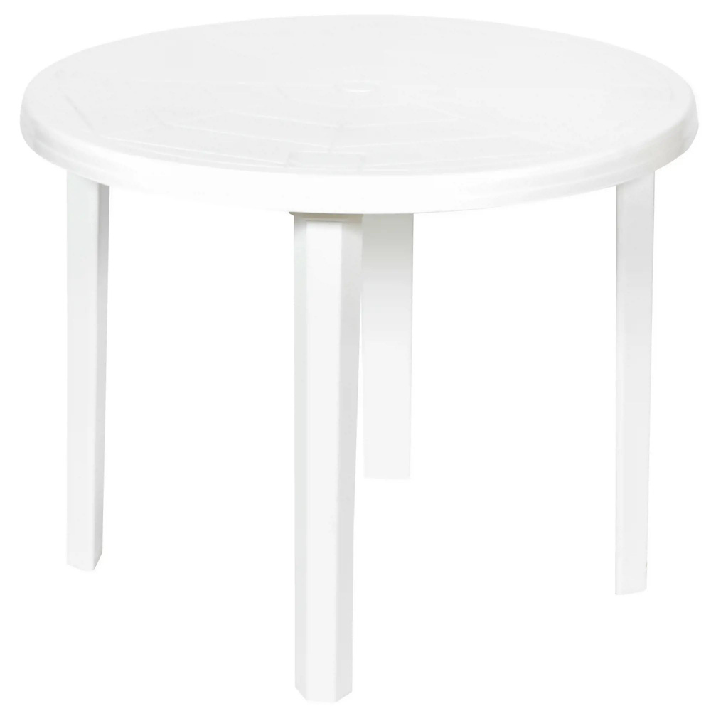 Стол садовый круглый 85.5x85.5х71.5 см пластик белый, универсальный  #1