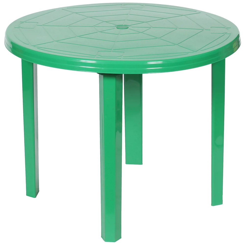 Стол садовый круглый 85.5x85.5х71.5 см пластик зеленый x #1