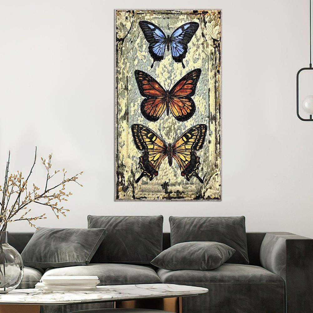 Ковер на стену, ковер-картина (бабочки), размер 0.8 х 1.5 м, Витебские ковры  #1