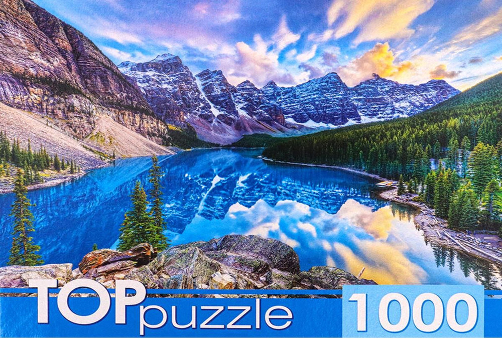 Пазл TOP Puzzle 1000 деталей, элементов: Канада. Рассвет над озером Морейн  #1