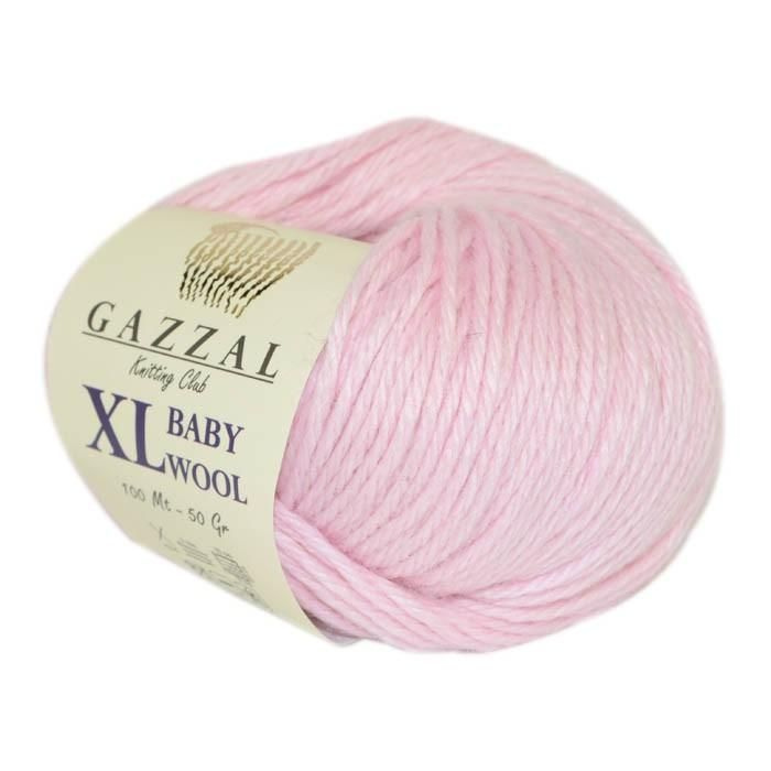 Пряжа полушерсть для вязания GAZZAL Baby Wool XL (Газзал Бэби Вул ХЛ), 1 шт цвет 836 светло-розовый  #1