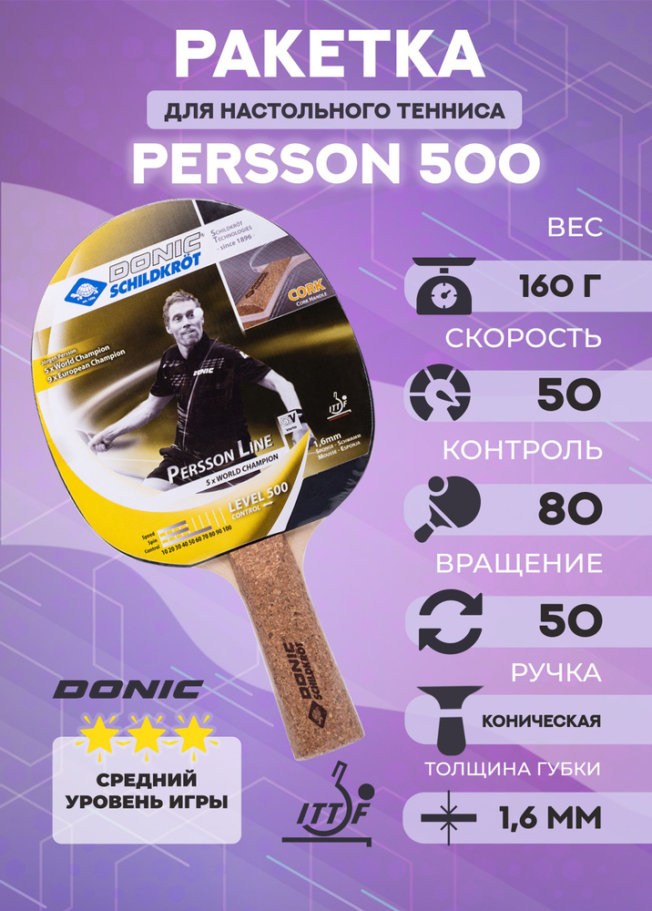 Ракетка для настольного тенниса Donic Persson 500 #1