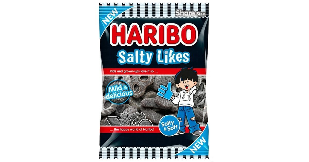 Haribo Мармелад жевательный Salty Likes соленая лакрица 160 г (Из Финляндии)  #1