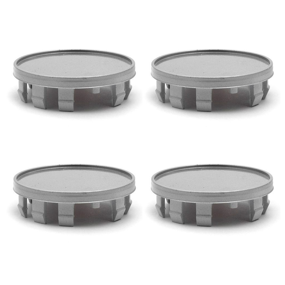 Колпачки на литые диски 59/55/12 мм комплект-4 шт / Заглушки ступицы пластиковые серебристые с бортиком #1