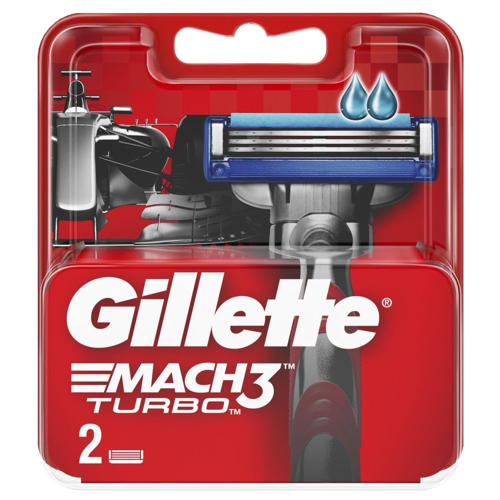 Кассеты сменные для бритвенного станка Gillette Mach3 Turbo, 2шт #1