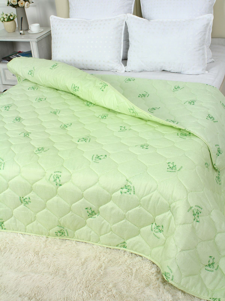 Текстильная компания Багира Одеяло 2-x спальный 172x205 см, Летнее, Всесезонное, с наполнителем Бамбуковое #1