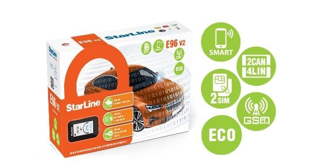 Автосигнализация StarLine E96 V2 BT 2CAN+4LIN 2SIM GSM ECO купить по ...
