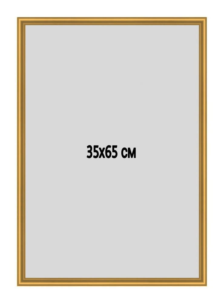 Фоторамка металлическая (алюминиевая) золотая для постера, фотографии, картины 35х65 см. Рамка для зеркала. #1