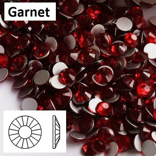 Стразы клеевые CRYSTAL-ROSE холодной фиксации, цвет Garnet (Темный бордовый), размер ss 20 (4.6-4.8 mm), #1