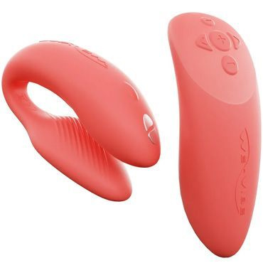 We-Vibe Вибратор для пар из силикона Chorus с пультом ДУ, crave coral, коралловый  #1