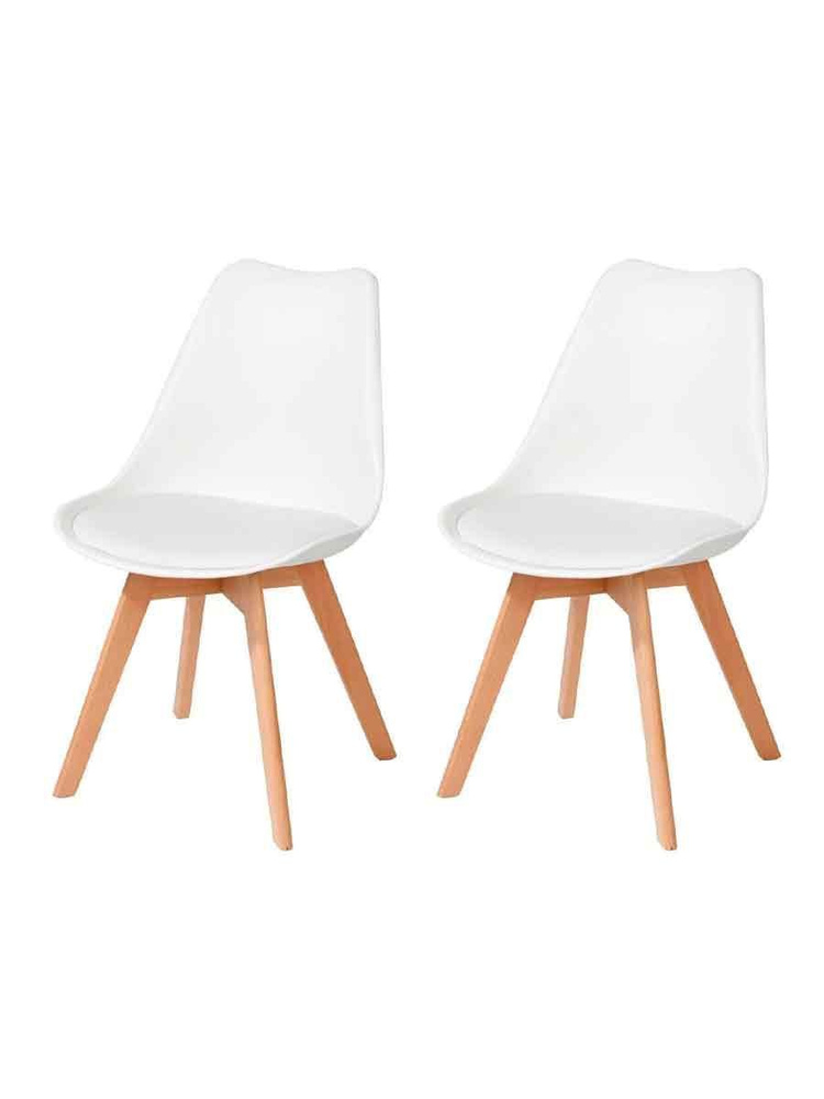 COSTWAY Комплект стульев Комплект кухонных стульев, стул пластиковый на деревянных ножках, 2 шт.  #1