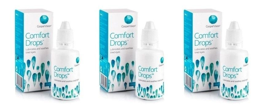 Капли Comfort Drops 20 мл * 3 бутылки Увлажняющие для глаз Комфорт дропс КуперВижн CooperVision от сухости #1