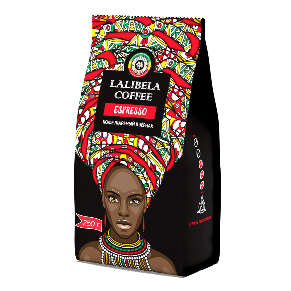 Кофе в зернах 250 гр LALIBELA COFFEE ESPRESSO арабика 40%, робуста 60% #1