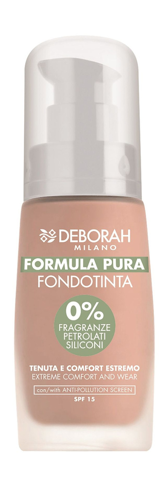 Стойкая тональная основа для лица / 2,1 Ванильный / Deborah Milano Formula Pura Foundation SPF 15  #1