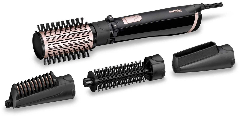 BaByliss Фен-щетка для волос AS200E 1000 Вт, скоростей 2, кол-во насадок 4, черный, золотой  #1