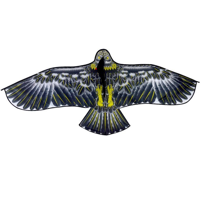 Воздушный змей "Орел" черно-желтый для мальчиков и девочек, Управляемый летучий змей с катушкой 30 м, #1