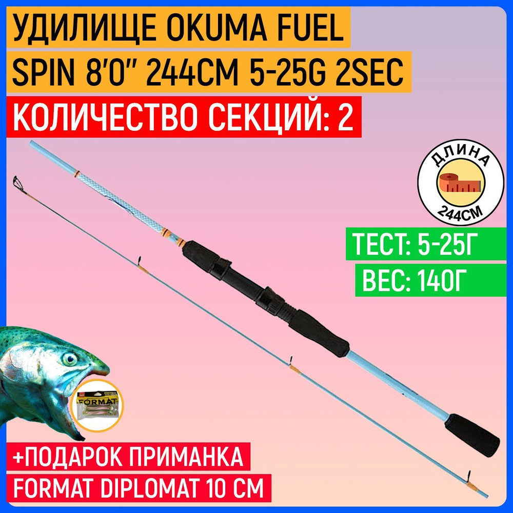 Удилище Okuma Fuel Spin 8'0'' 244cm 5-25g 2sec #1