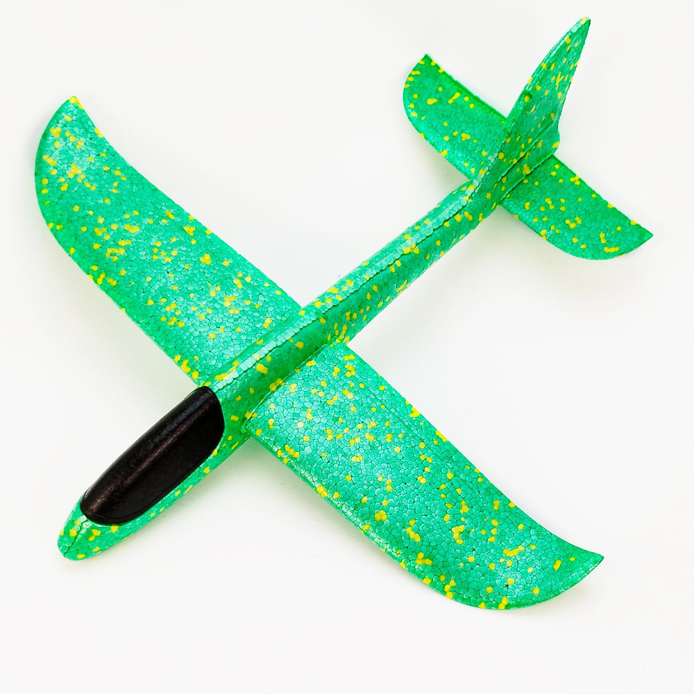 Самолет планирующий метательный, большой размер, зеленый, пенопластовый, 48см  #1