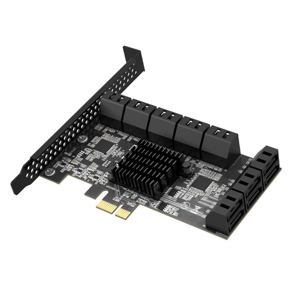 16xSATA Speed Dragon EST25A v2 Asmedia 1064/116X Контроллер PCI-E x1 расширитель портов SATA  #1