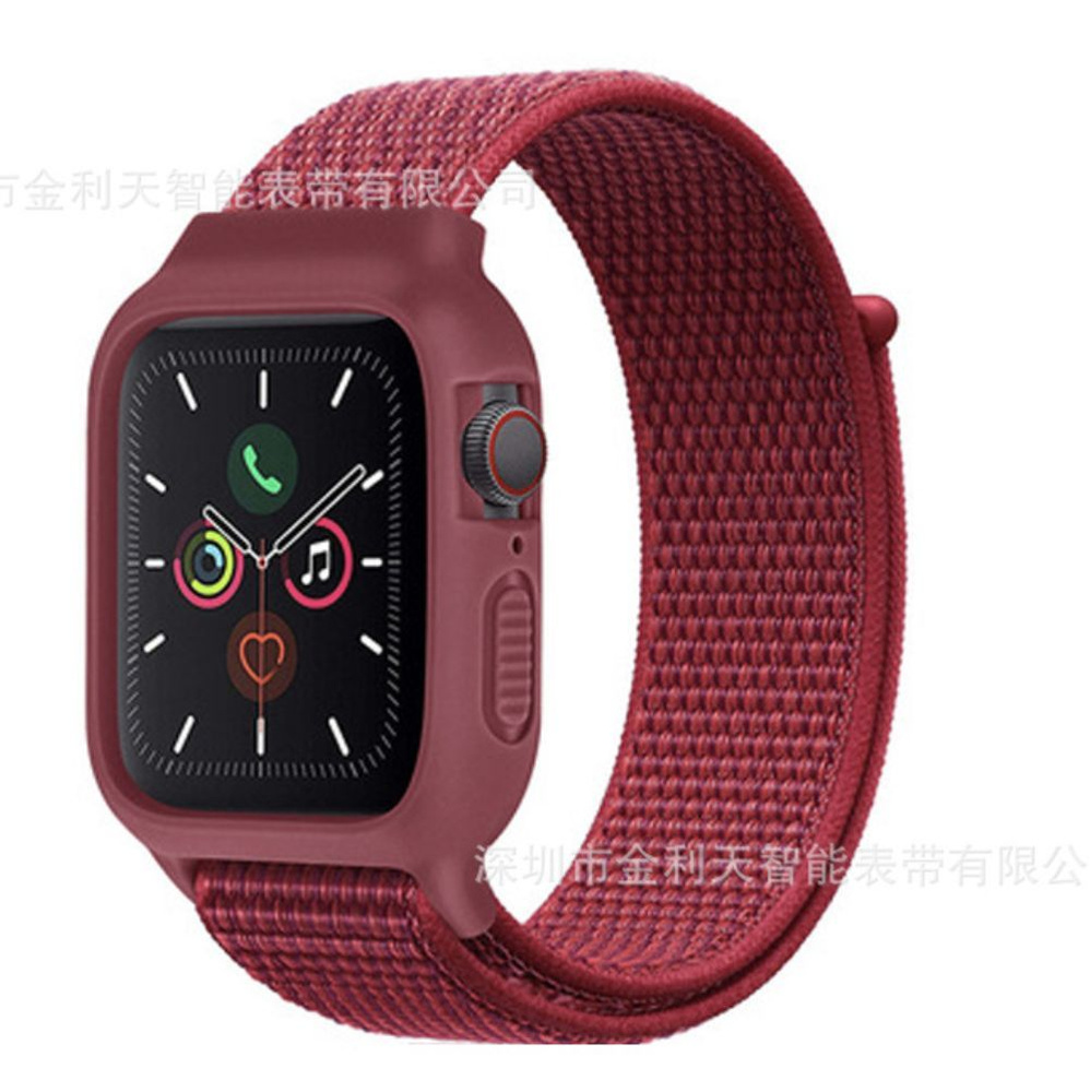 Защитный силиконовый корпус с ремешком для Apple Watch (42мм, 44мм,45мм) Ярко-красный  #1