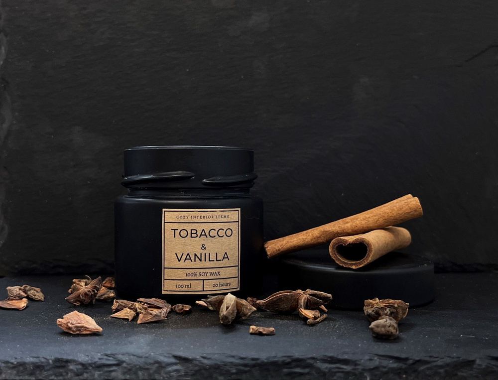 Свеча ароматическая "Tabacco&Vanilla", 5.5 см х 6 см, 1 шт #1