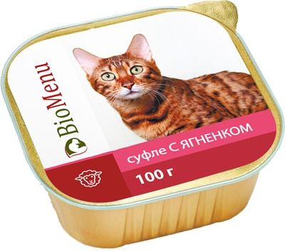 15 шт. Полнорационный влажный корм BioMenu консервы для кошек суфле с Ягненком 100г  #1