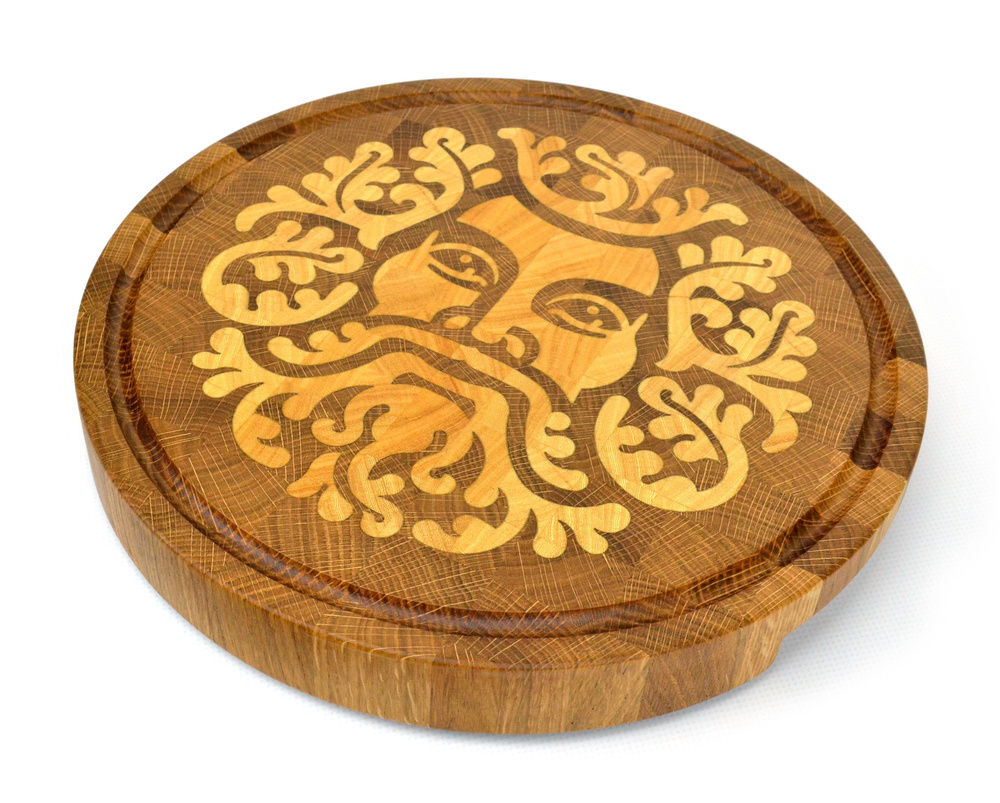 Wooden Plate Maxim Kozlov Сувенирная разделочная доска "Дубовый дед", 29х29 см, 1 шт  #1