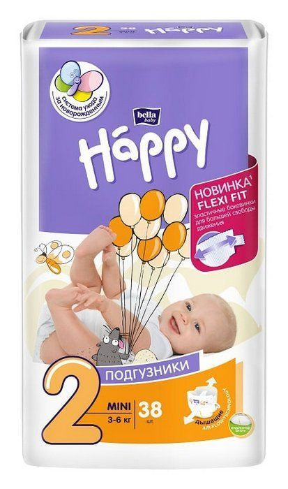 Подгузники Bella Happy Mini для детей (3-6кг), 38шт #1