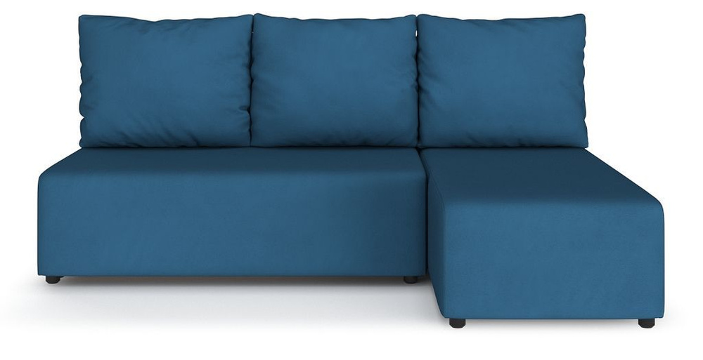 Угловой диван-кровать PUSHE раскладной Каир Lux, правый угол, велюр, бирюзовый Salsa 023  #1