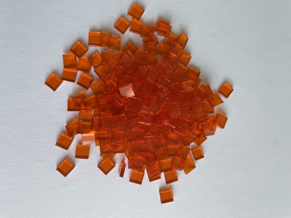 Мозаика из оранжевого стекла 2617, 3 мм, 10х10 мм, 150 шт #1