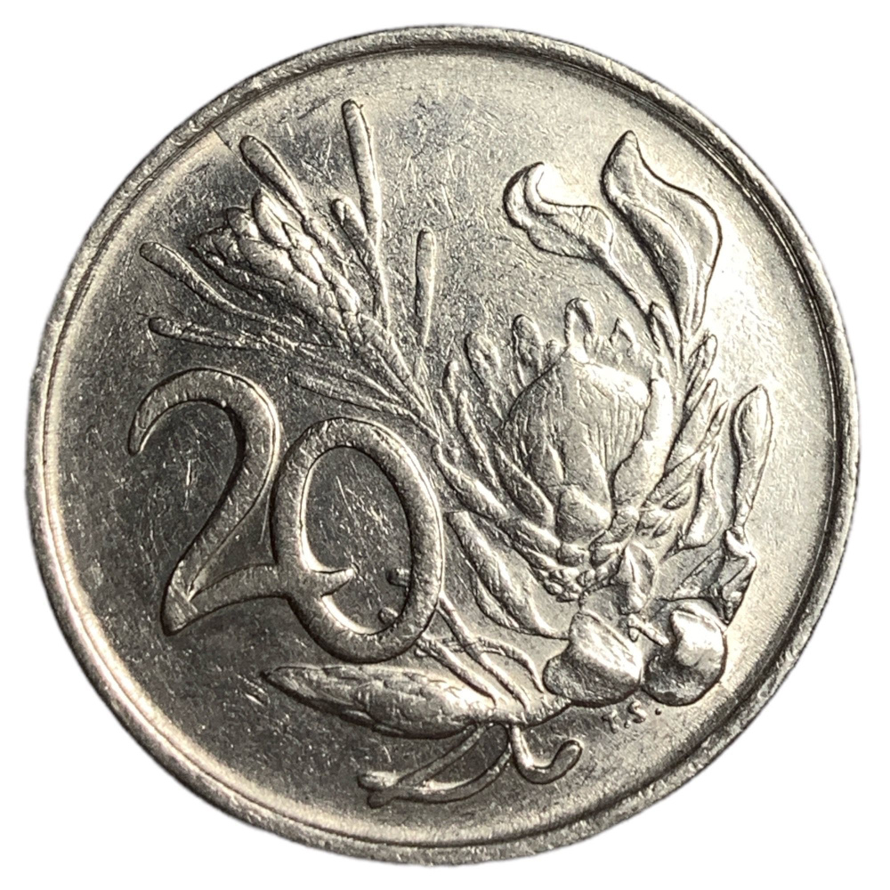 Монета ЮАР 20 центов 1988 года. Цветок Королевская Протея - купить в ...