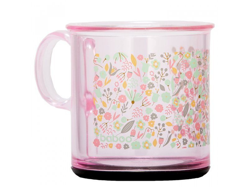 Чашка Baboo Flora 170 мл с антискользящим дном 12 мес.+ розовый #1