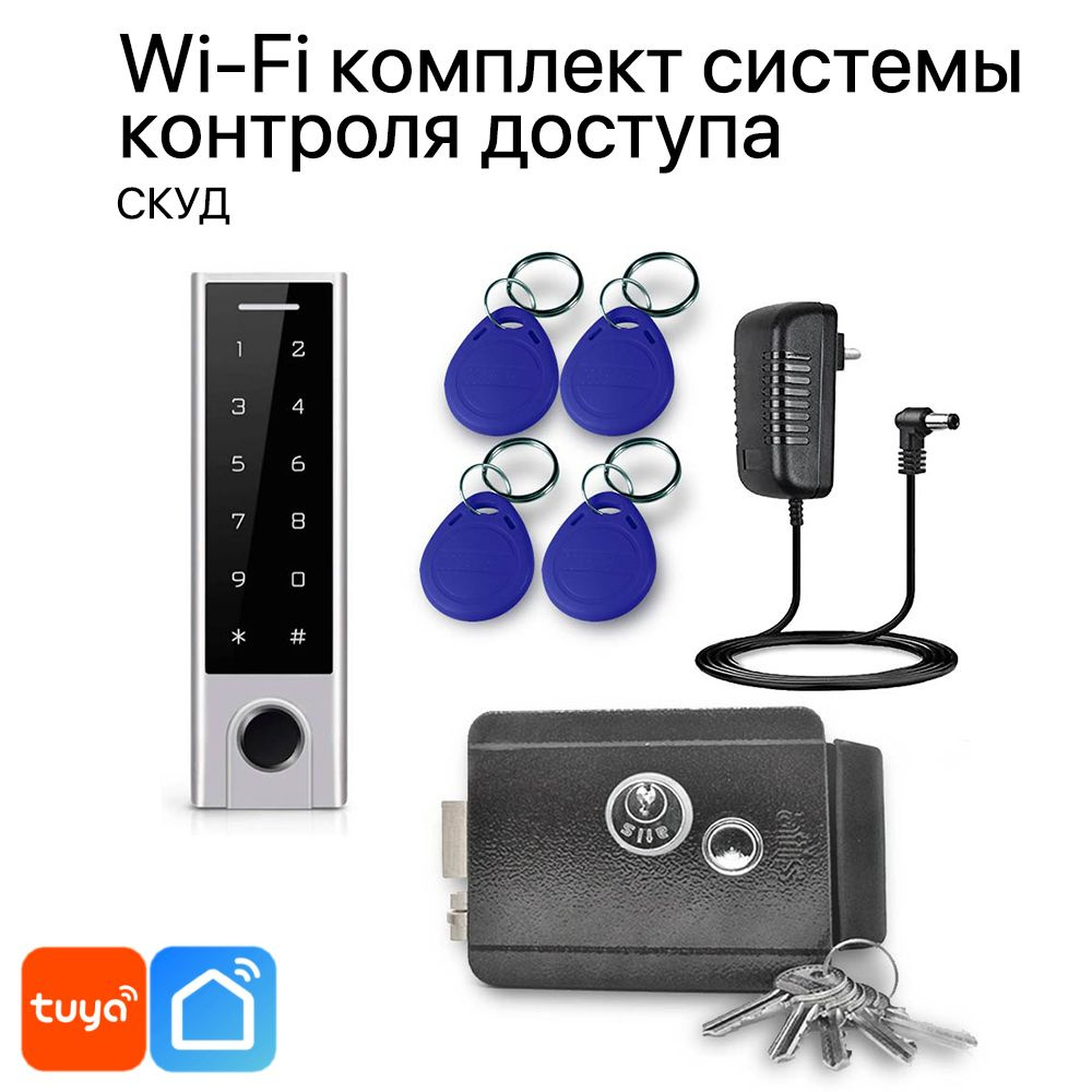 Комплект СКУД WIFI Ps-Link KIT-HF3WF-G/ сканер отпечатков / эл. механический замок  #1