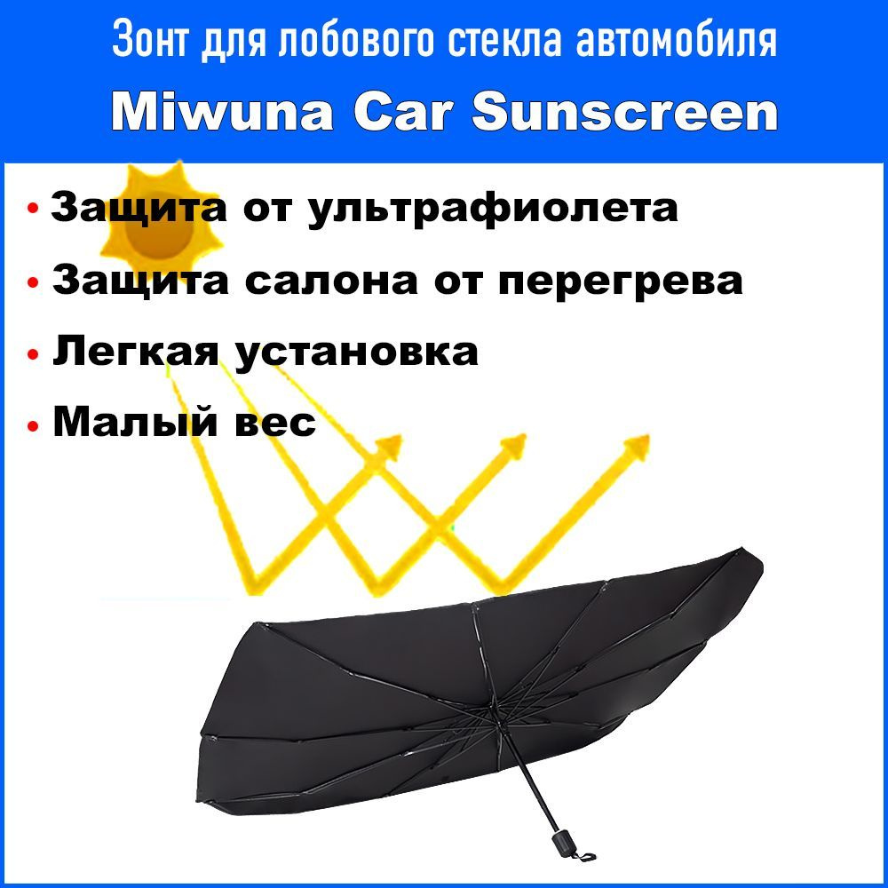 Зонт солнцезащитный для лобового стекла автомобиля Xiaomi Miwuna Car Front Gear Sunscreen Heat Insulation #1