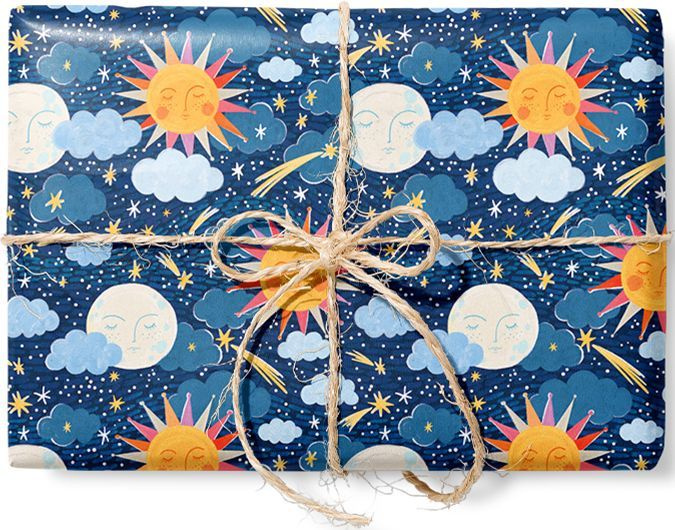 Бумага упаковочная подарочная Солнца и Луны Красота в Деталях лист 70х100 см  #1