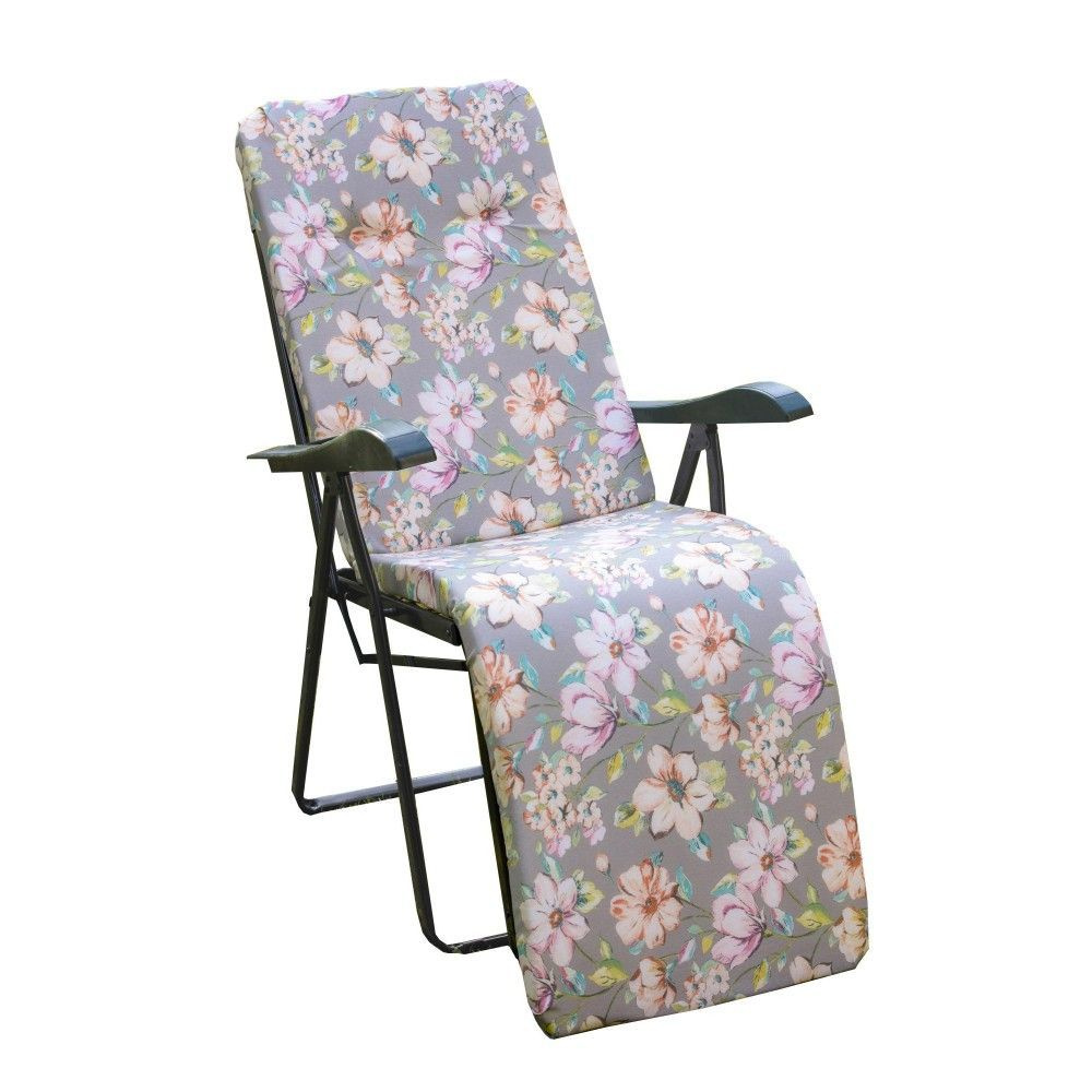 Складное кресло шезлонг, садовое, мягкое, раскладывающиеся, с матрасом, удобное, для дачи и сада OLSA #1