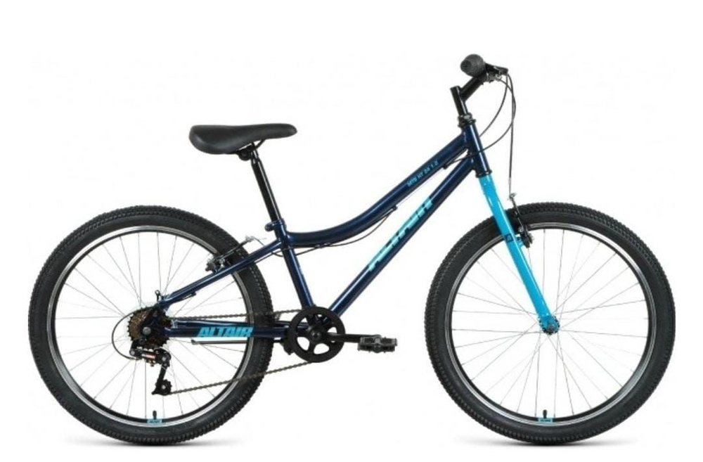 Altair Велосипед Городской, Гравийный, Велосипед ALTAIR MTB HT 24 1.0 (24" 6 ск. рост. 12") 2022, темно-синий/мятный, #1