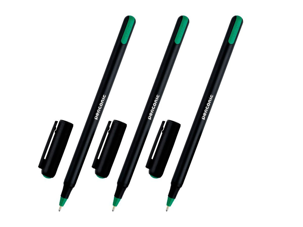 Linc Ручка Шариковая, толщина линии: 0.6 мм, цвет: Зеленый, 3 шт.  #1