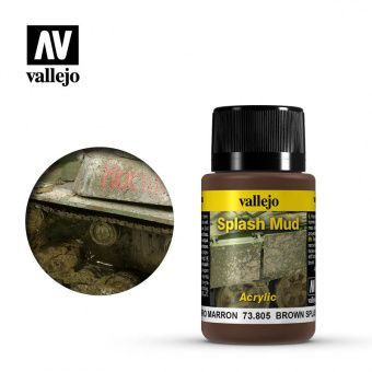 Краска Vallejo 73805 Brown Splash Mud (Коричневые брызги грязи) #1