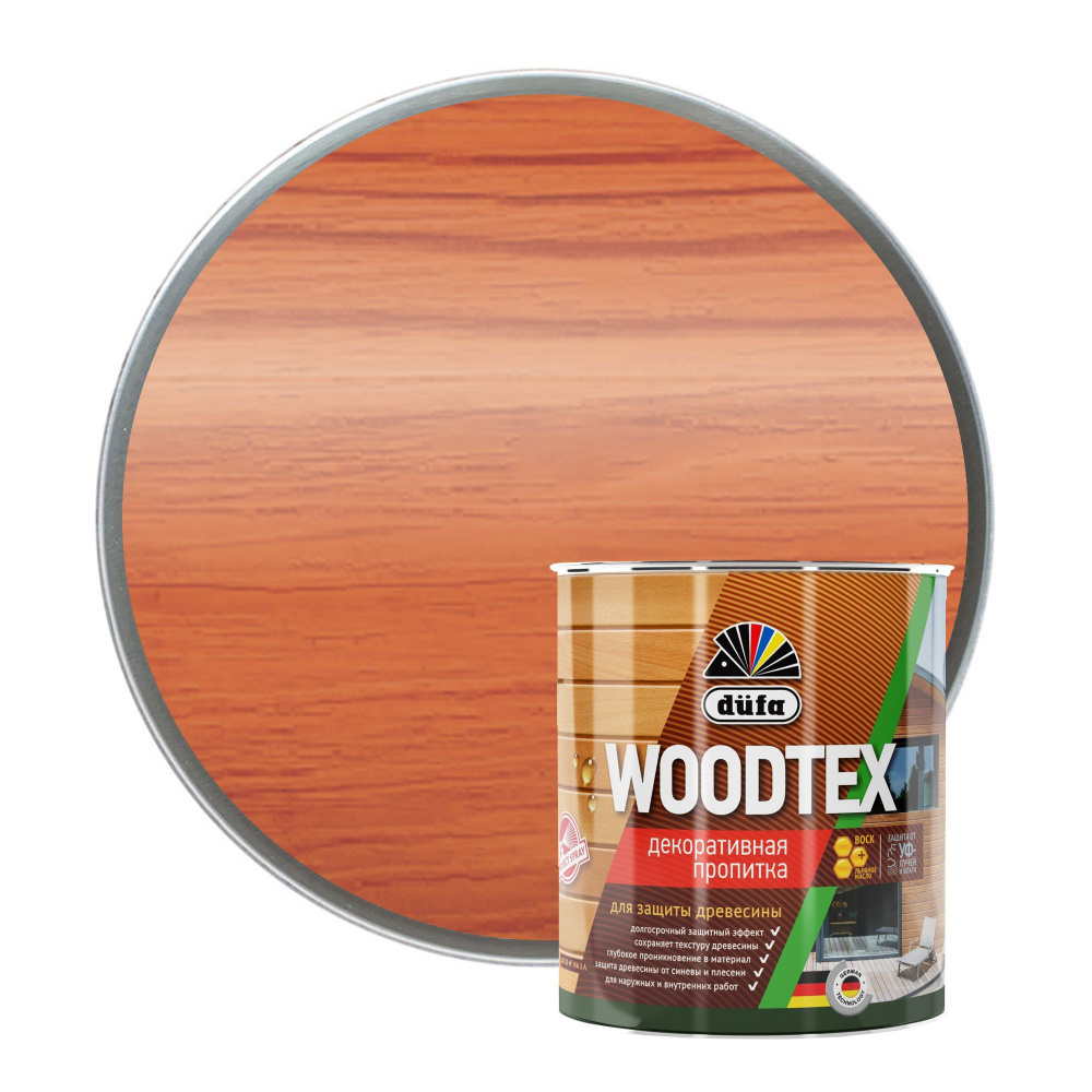 Пропитка DUFA Woodtex декоративная для защиты древесины Рябина 0,9 л  #1