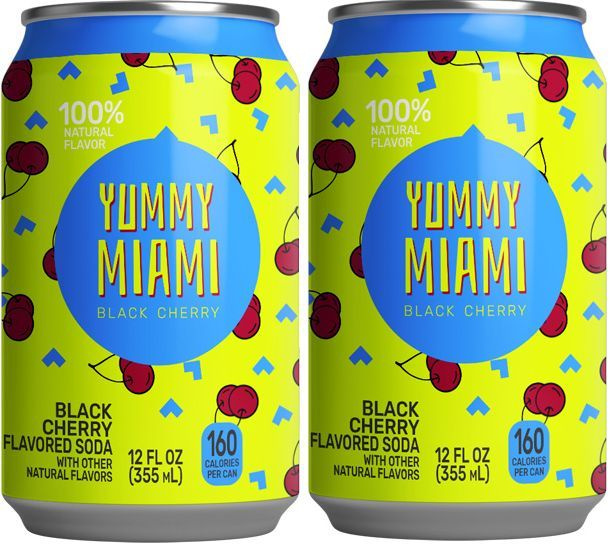 Газированный Напиток Yummy Miami Black Cherry 2 шт по 355 мл, США #1