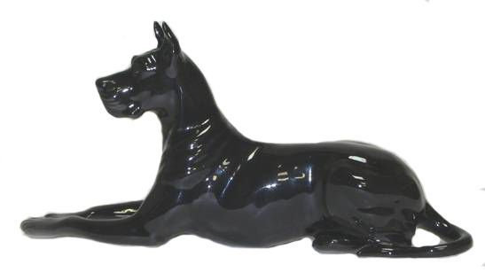 Дог черный Фарфоровая статуэтка собаки #1