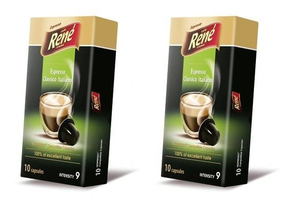RENE Кофе Espresso Classico Italiano, стандарта Nespresso, 10 капсул, 2 уп #1