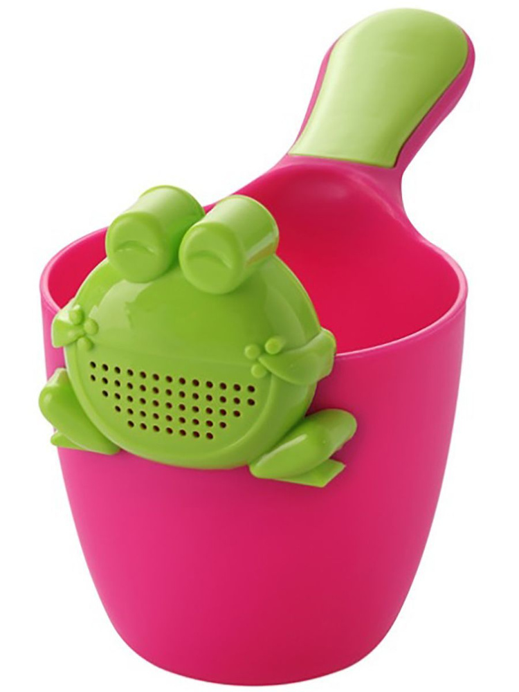 Ковшик для купания малыша Maksi-junior с лейкой-накладкой розовый  #1
