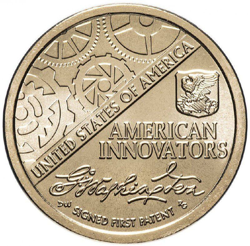 Монета 1 доллар США Первый патент. Американские инновации. D. США, 2018 UNC  #1