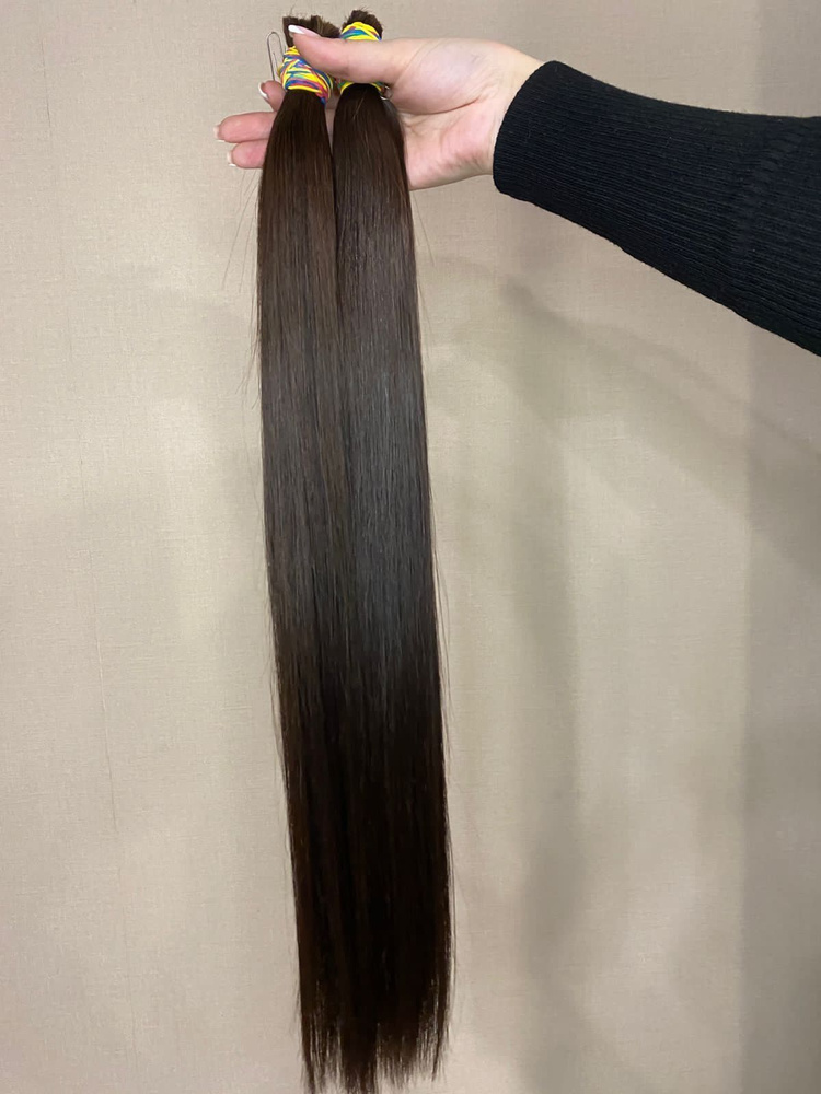 натуральные волосы для наращивания 85 см черные #1